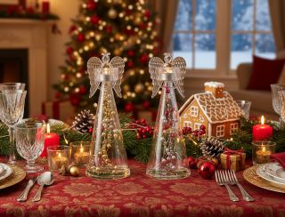 ✨ Sklenění andělští svícny patří mezi oblíbené vánoční dekorace. Jejich jemné linie a skleněné perličky ve zlatých či...